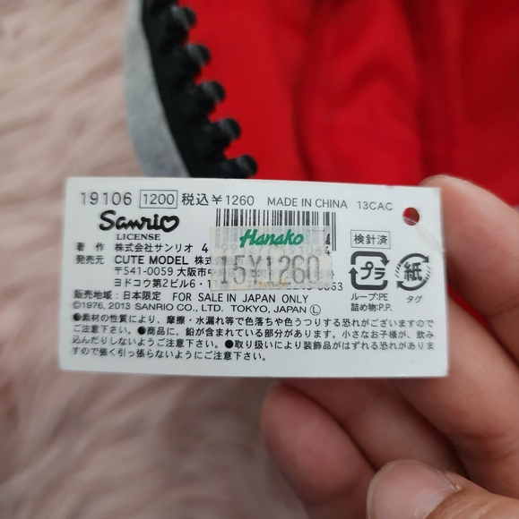 Hello Kitty Japan Pencil Case Gray Fabric Oversized Zipper - Picture 5 of 13